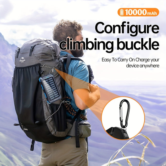 Winsway 10000Mah Portable Solar Charger, Featuring 4 Dual USB Ports And Type-C/Micro USB Input Ports