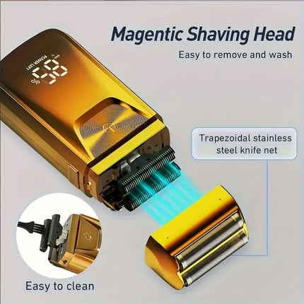 2-in-1 Electric Shaver & Bald Hair Clipper with Barber Scissors