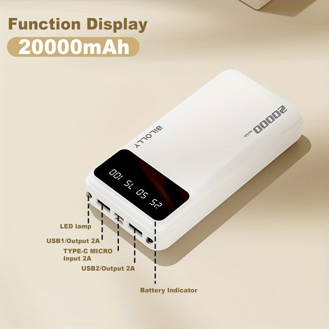 20000mAh Power Bank | Super Fast Charging, LED Lighting, Stable Output