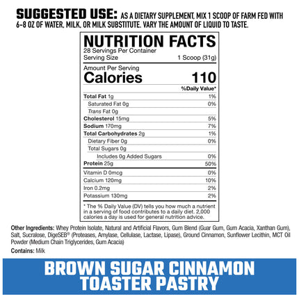 Axe & Sledge Farm Fed Whey Isolate Protein Powder