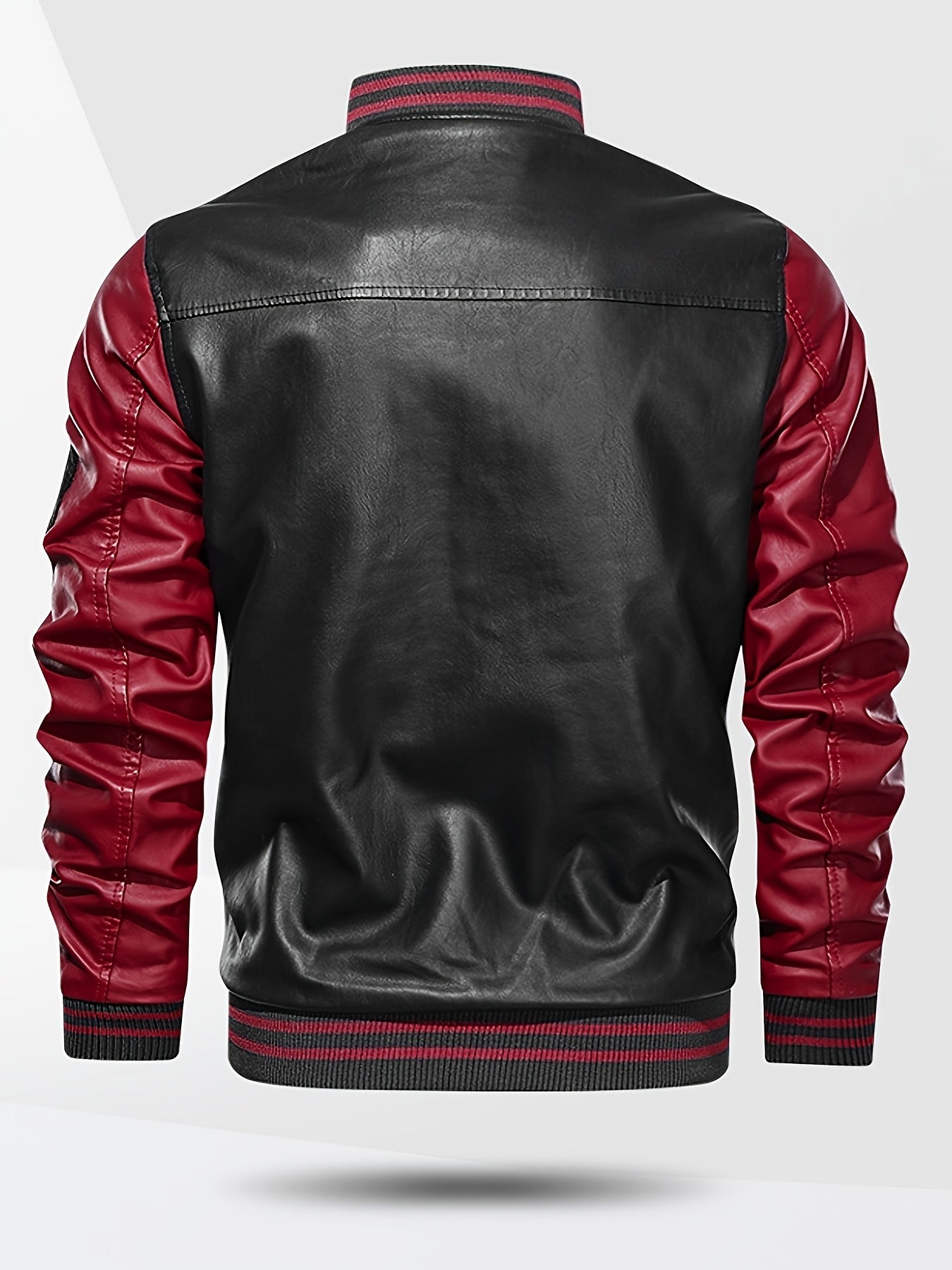 Men's Color Block PUPU PU Leather Jacket