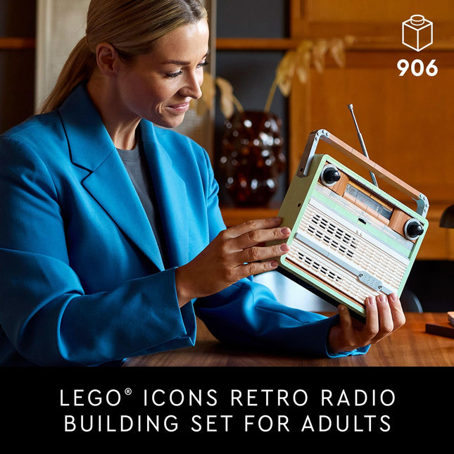 LEGO Icons Retro Radio Building Set for Adults - Home Decor for Bedroom, Living Room, Desk for Vintage Aesthetic with Sound Effects & Smart Phone Integration- Gift for Men and Women - 10334 🍁 All In One Marketplace Canada