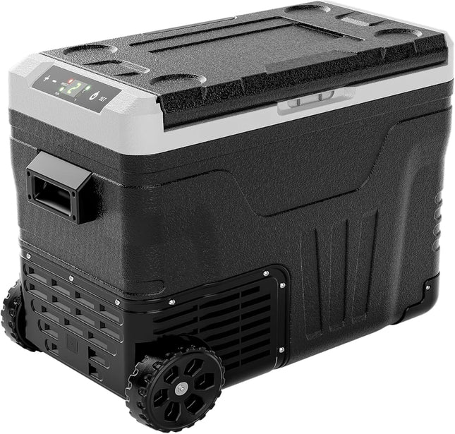EUHOMY 47QT Dual Zone Portable 12V Freezer with Wheels