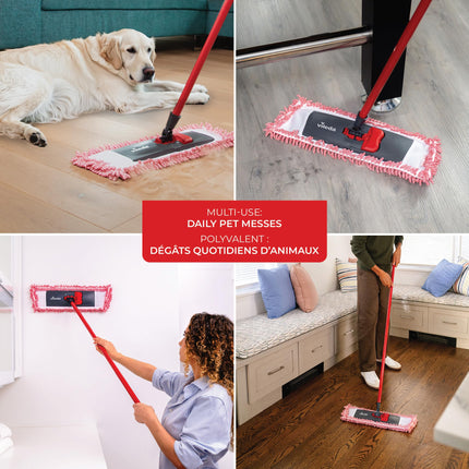 Vileda Pet Pro Microfiber Hair & Dust Mop | Flat dust mop | Three times more pet hair removal | Extra large trapezoid mop head | 100% Microfiber | Multi surface dry usage | Reusable & machine washable 🍁 All In One Marketplace Canada