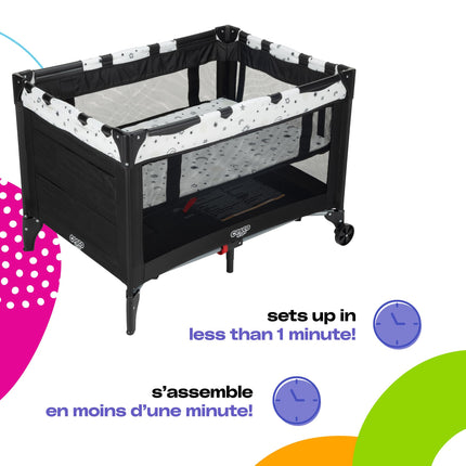 Cosco Kids Funsport® Plus Portable Playard with Full-Size Bassinet, Carry Bag & Wheels – Lightweight, Compact Fold, Breathable Mesh – Twinkle Twinkle 🍁 All In One Marketplace Canada