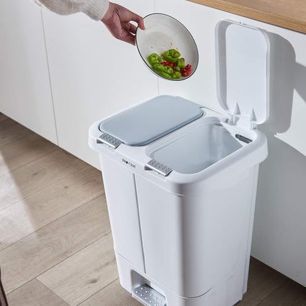 Step N’ Sort 40L Dual Compartment Recycling Bin – Slim Kitchen Waste & Recycling System (2 × 20L) 🍁 All In One Marketplace Canada