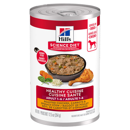 Hill's Science Diet Adult Healthy Cuisine Canned Dog Food, Roasted Chicken Carrots & Spinach 12 x 354 g Can 🍁 All In One Marketplace Canada