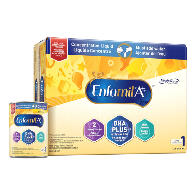 Enfamil A+ Baby Formula Concentrated Liquid – 385mL x 12 Cans