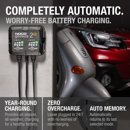 NOCO GENIUS2X2 2-Bank Battery Charger 6/12V