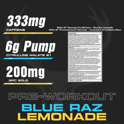 Bucked Up Woke AF Pre-Workout, Blue Raz Lemonade, 40 Servings 🍁 All In One Marketplace Canada