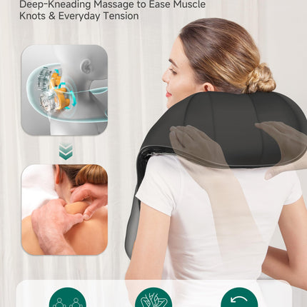 Snailax Shiatsu Neck Massager with Heat, 8 Kneading Nodes for Shoulders 🍁 All In One Marketplace Canada