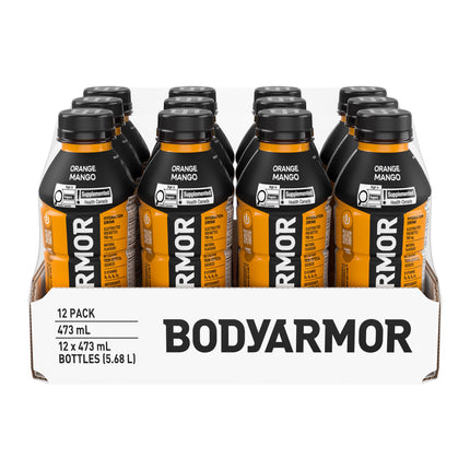 BODYARMOR SuperDrink Orange Mango, 473 mL Bottles (12 Pack) – Sports Hydration Drink with Coconut Water, Potassium-Packed Electrolytes and Antioxidant Vitamins 🍁 All In One Marketplace Canada