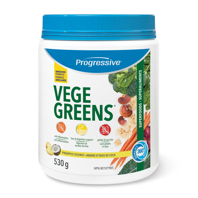 Progressive VegeGreens Pineapple Coconut Superfood Powder – 530g
