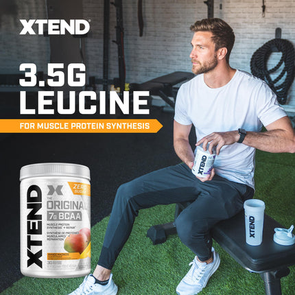 Scivation XTEND Original BCAA Powder - Sugar-Free Muscle Recovery with 7g BCAA, 2.5g L-Glutamine - Mango Madness, 30 Servings 🍁 All In One Marketplace Canada
