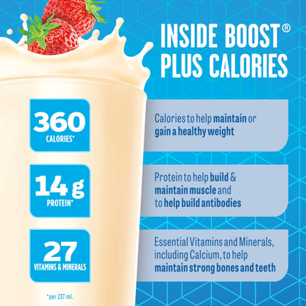 BOOST PLUS Complete Nutrition Drink, Strawberry, 6x237ml Bottles, Case Pack of 4, Packaging May Vary 🍁 All In One Marketplace Canada