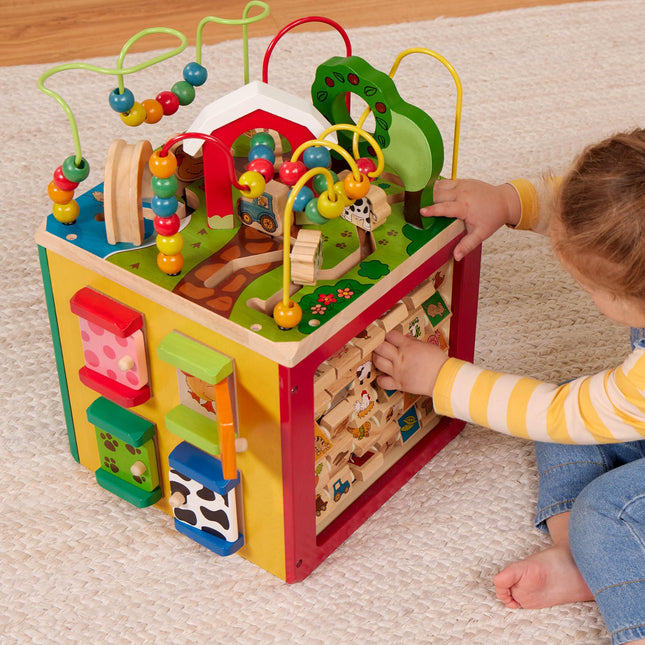 Battat Wooden Activity Cube, 5-Sided Play Center