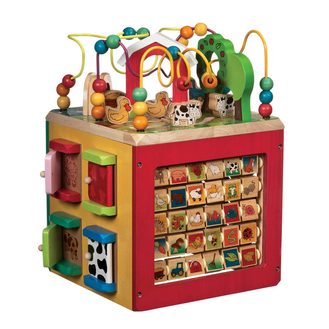 Battat Wooden Activity Cube, 5-Sided Play Center