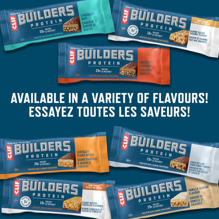 Clif Builders Low Sugar Protein Bars, Almond Salted Caramel Flavour 12 Bars 🍁 All In One Marketplace Canada