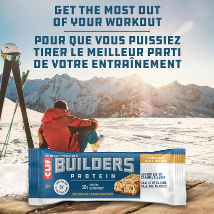 Clif Builders Low Sugar Protein Bars, Almond Salted Caramel Flavour 12 Bars 🍁 All In One Marketplace Canada