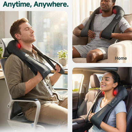 Snailax Shiatsu Neck Massager with Heat, 8 Kneading Nodes for Shoulders 🍁 All In One Marketplace Canada
