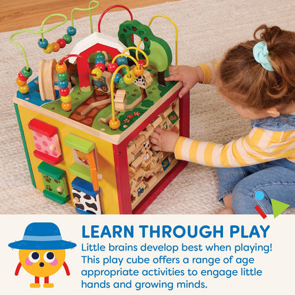Battat Wooden Activity Cube, 5-Sided Play Center