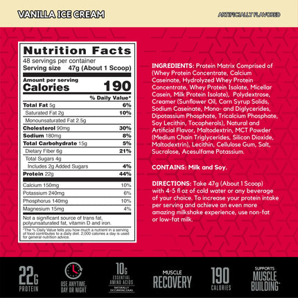 BSN SYNTHA-6 Premium Protein Powder Matrix: Whey Protein + Micellar Casein + Milk Protein Isolate, 2.270g - Vanilla Ice Cream, 48 servings (packaging may vary) 🍁 All In One Marketplace Canada