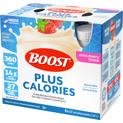 BOOST PLUS Complete Nutrition Drink, Strawberry, 6x237ml Bottles, Case Pack of 4, Packaging May Vary 🍁 All In One Marketplace Canada