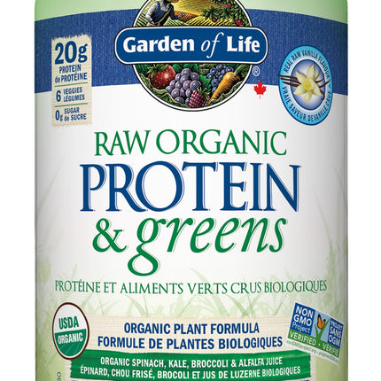 Garden Of Life Raw Organic Protein & Greens – Vanilla 550g