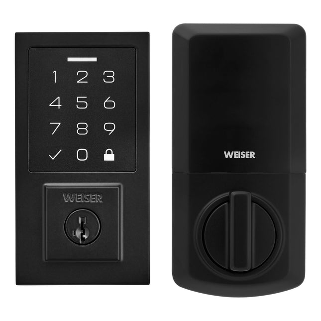 Weiser SmartCode Matte Black Touchpad Deadbolt 50 Codes