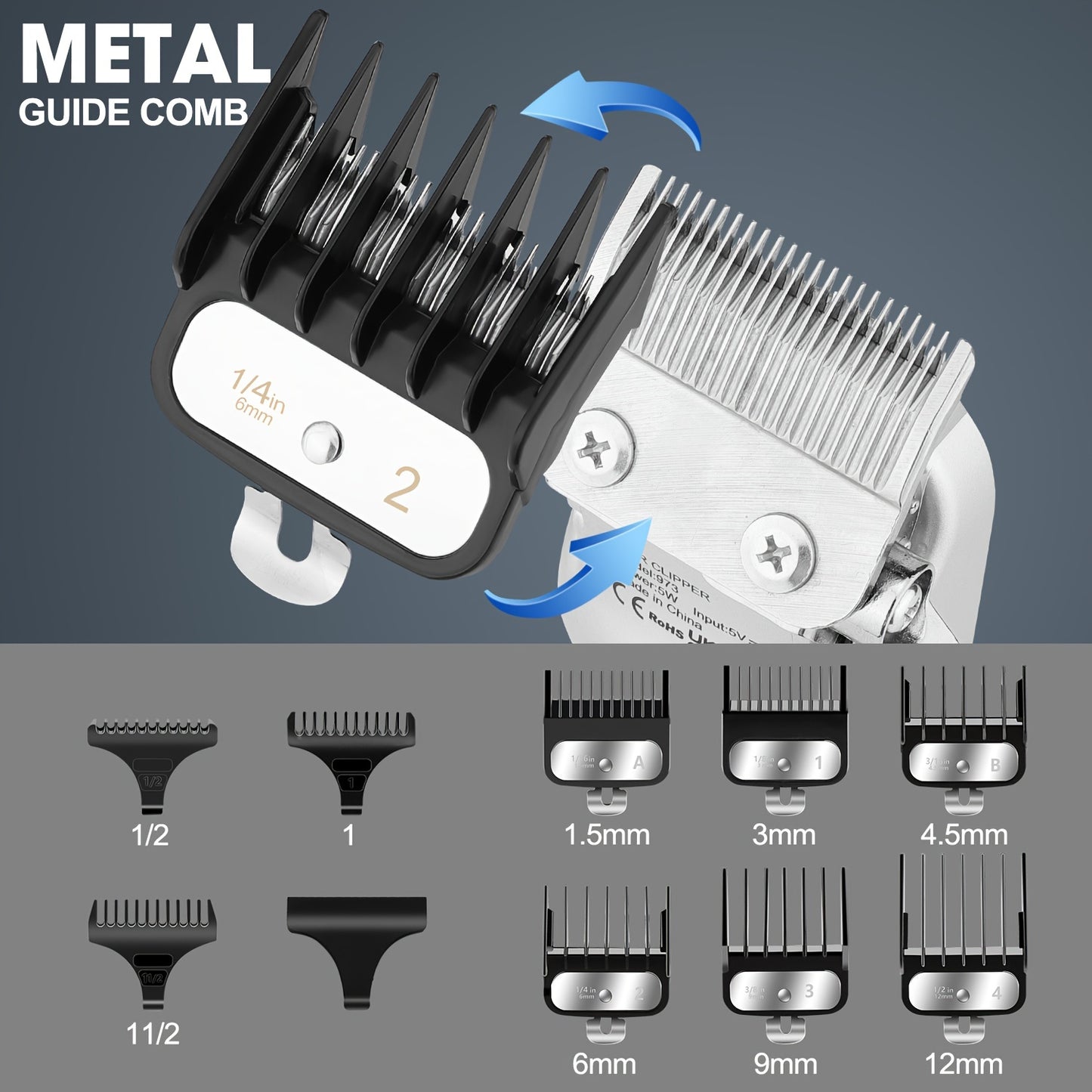 A Set Of 3 Electric Hair Clippers, All In Golden Color, Professional Electric