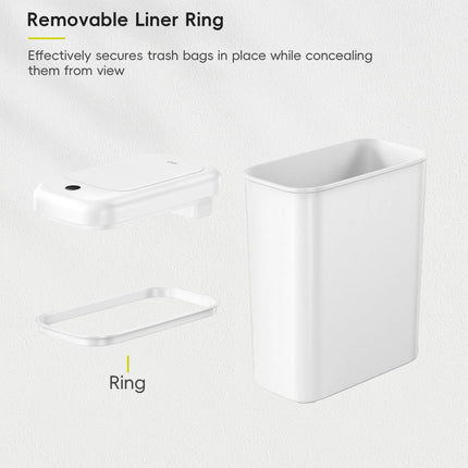 EKO Automatic Bathroom Trash Can with Lid, 2.6 Gallon Slim Touchless Garbage Can, Waterproof Motion Sensor Trash Bin for Bathroom, Office, Kitchen, White 🍁 All In One Marketplace Canada
