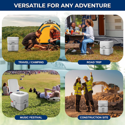 SerenLife Portable Toilet - 5.2 Gallon Camping and RV Porta Potty, Flushable, Leak Proof and Detachable Waste Tank, Ideal for Road Trip, Boats, Travel and Hiking Gear Essentials 🍁 All In One Marketplace Canada