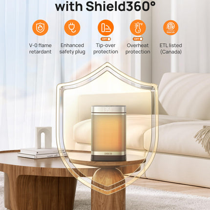 DREO Space Heaters for Indoor Use, 1500W Electric Heater for Bedroom Home Office, Safe PTC Ceramic Heater with Thermostat, Portable Heaters with Remote, 70°Oscillation, 12H Timer, 5 Modes 🍁 All In One Marketplace Canada