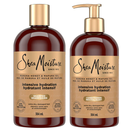 Shea Moisture Manuka Honey and Mafura Oil Shampoo and Conditioner For Extra Dry, Damaged Hair Formulated Without Sulfates, Silicones, Parabens, Phthalates, Mineral Oil or Petrolatum, 384ml (2-Pack) 🍁 All In One Marketplace Canada