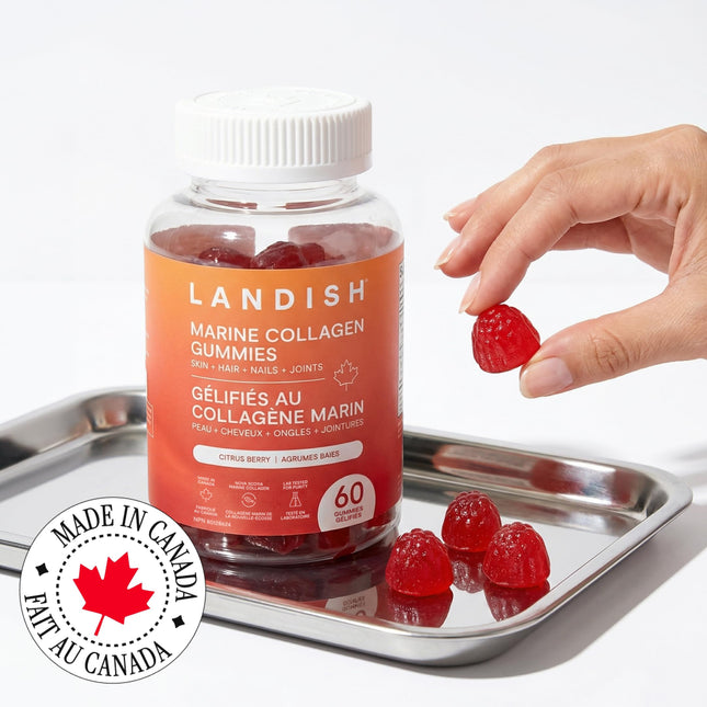 Landish Marine Collagen Gummies, Skin Hair Nails & Joints, 60 Gummies