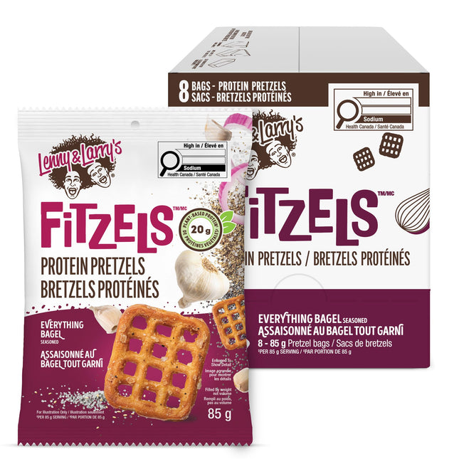 Lenny & Larry's Everything Bagel Fitzels High Protein – 8 Bags