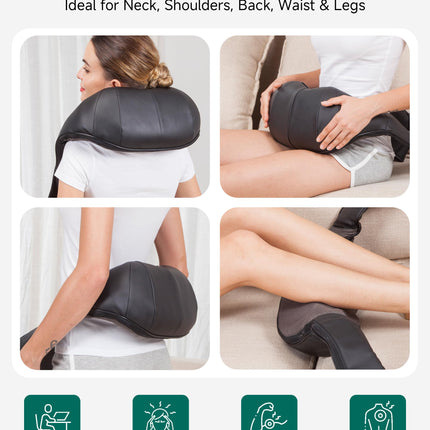 Snailax Shiatsu Neck Massager with Heat, 8 Kneading Nodes for Shoulders 🍁 All In One Marketplace Canada