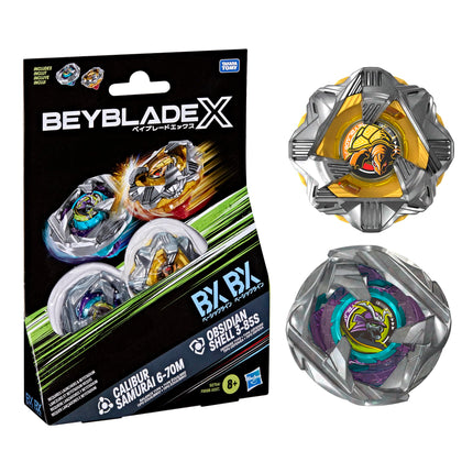Beyblade X Calibur Samurai 6-70M BX & Obsidian Shell 3-85S BX Takara Tomy Dual Pack Set with 2 Right-Spinning Tops, Battling Tops Game Toys, Ages 8+ 🍁 All In One Marketplace Canada