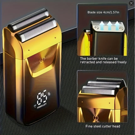 2-in-1 Electric Shaver & Bald Hair Clipper with Barber Scissors