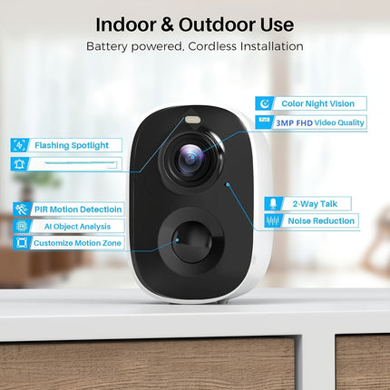 2 Sets 2.4Ghz wifi Outdoor indoor Wireless Security Camera