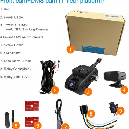 JIMILOT JC261P 4G Front and Inside Dash cam