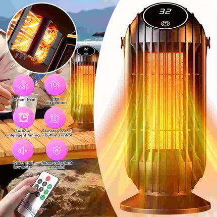 DIBELLAY 1500W Ceramic Heater – Quiet, Remote & Safe”