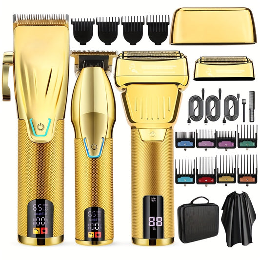 Travel EVA Storage Bag 2000mAh Battery 3pcs Trimmer Razor Set Electric Oil Head Clipper