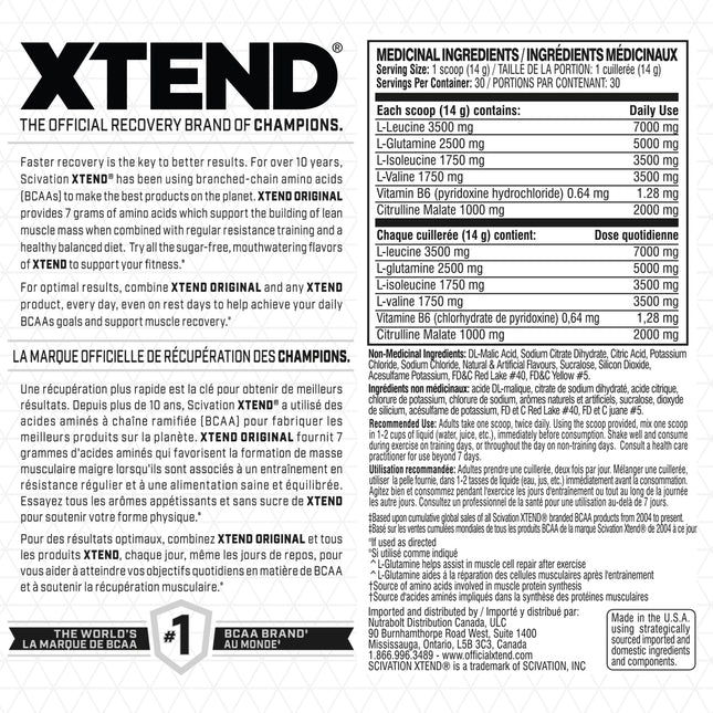 Scivation XTEND 支鏈胺基酸 (BCAA) 粉 Mango Madness 風味 – 30 份裝