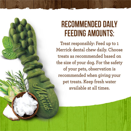 Merrick Fresh Kisses Coconut Oil + Botanicals Large Brush Dental Dog Treat - Value Box (16 ct) 🍁 All In One Marketplace Canada