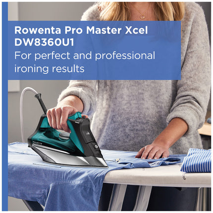 Rowenta Pro Master Stainless Steel Soleplate Steam Iron for Clothes, 1775 Watts, 210 g/min, 400 Microsteam Holes, Anti-Drip, Auto Shutoff, Powerful Steam, DW8360, Black & Blue 🍁 All In One Marketplace Canada