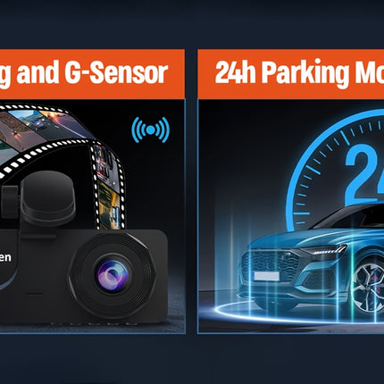 4K 3-channel dash cam with wide angle, night vision, parking mode, and 32GB card included.