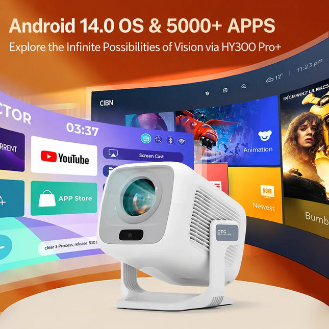 LynCast X3AQ Projector 1080P, 4K Decoding, Android 14, WiFi 6, Auto Focus