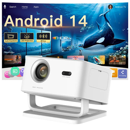 LynCast X4AR Short-Throw Projector 1080P, Android 14, Screen Mirroring, WiFi 6