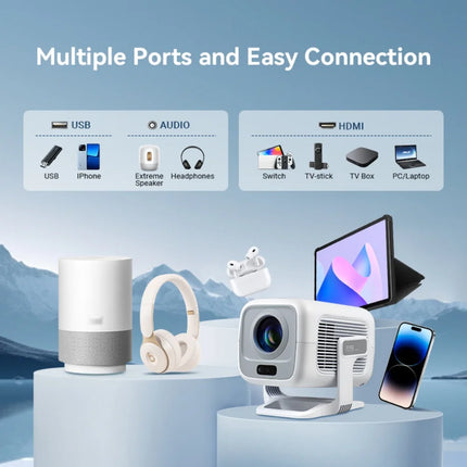 LynCast X3A Short-Throw Projector 1080P, Auto Focus, Android 14, WiFi 6